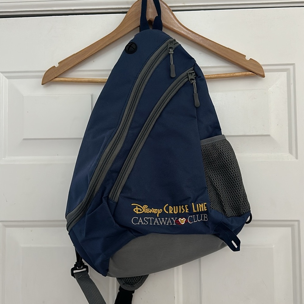 Disney Castaway Club Navy and Gray Sling Backpack